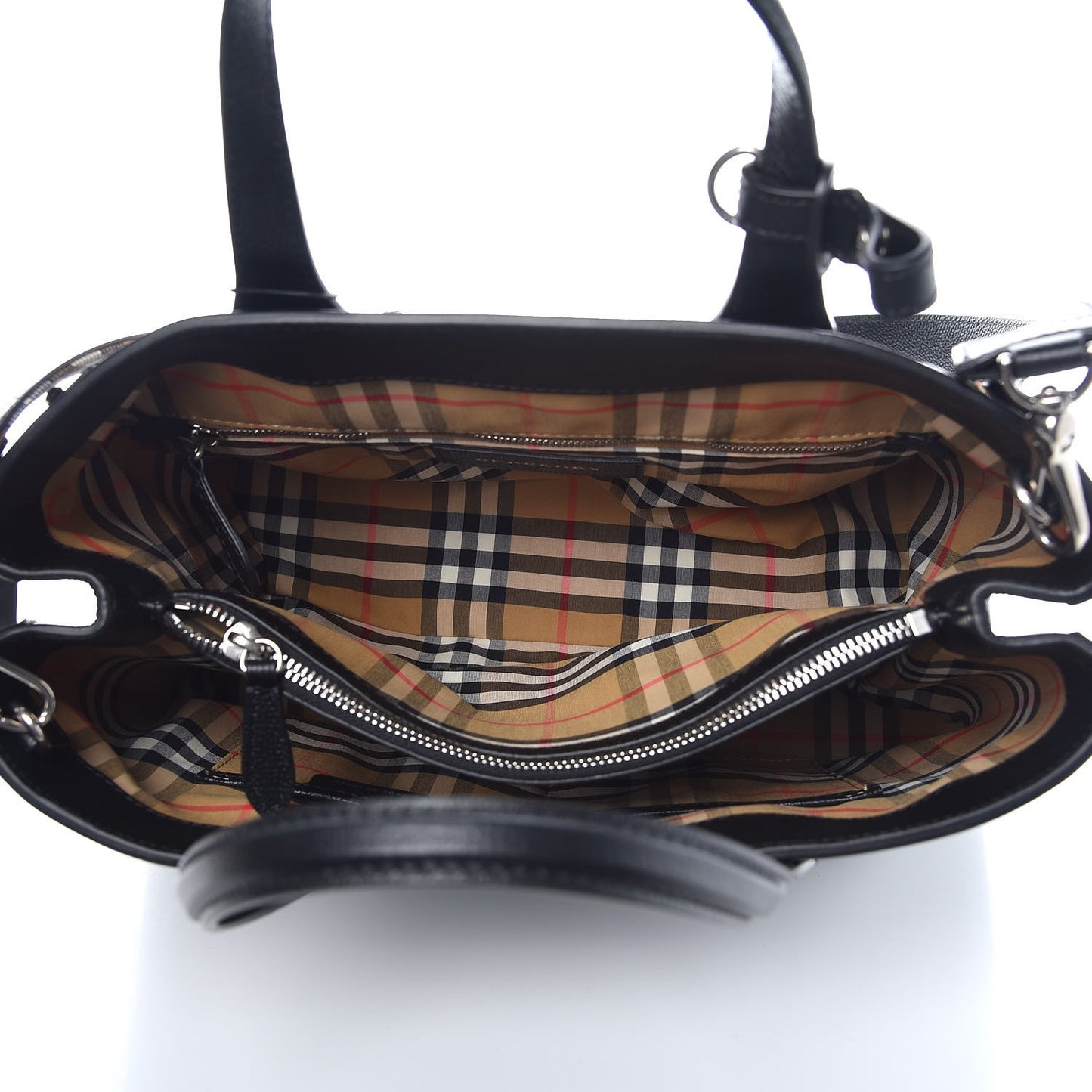 Derby Calfskin House Check Medium Banner Tote Black