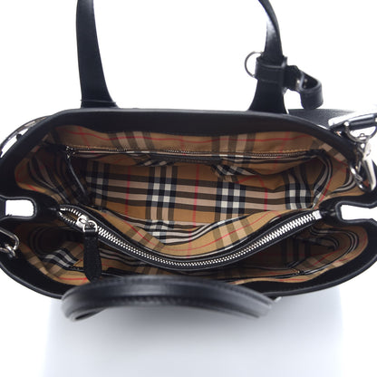 Burberry Derby Calfskin House Check Medium Banner Tote Black 6 of 10