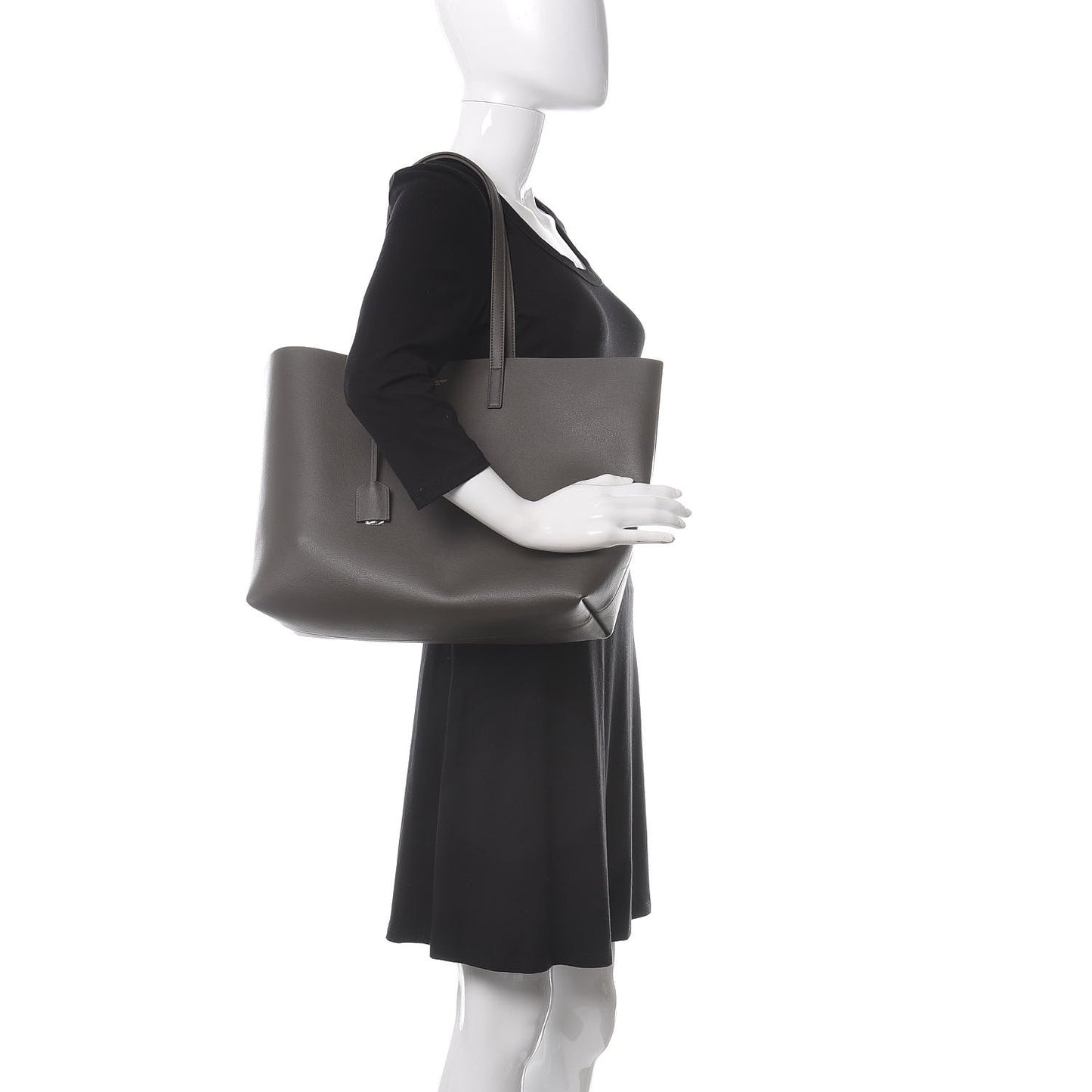 Calfskin Large Shopping Tote Pebble
