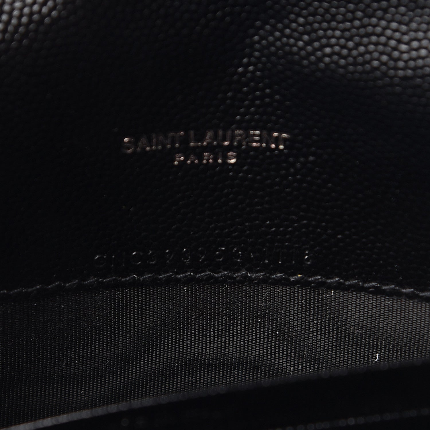 Saint Laurent Grain De Poudre Matelasse Chevron Monogram Envelope Chain Wallet Black 7 of 11