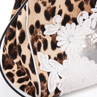 Dolce & Gabbana Calf Hair Leopard Print Lace Large Miss Sicily Satchel White 12 of 23