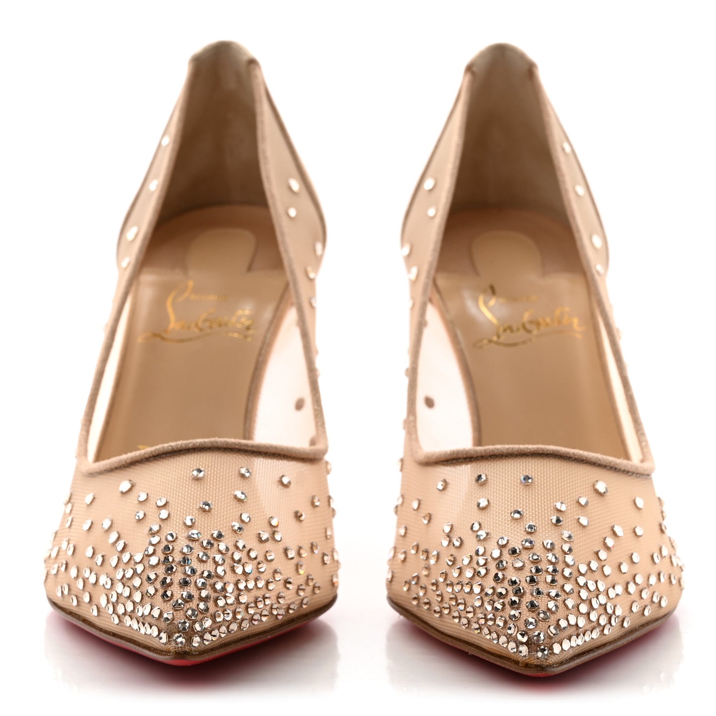 Suede Lame Crystal Strass Follies 85 Pumps 35.5 Light Silk