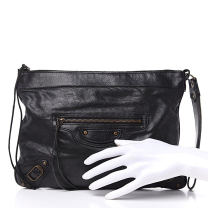 Balenciaga Agneau Classic Hardware Flat Handle Clutch Black 2 of 16