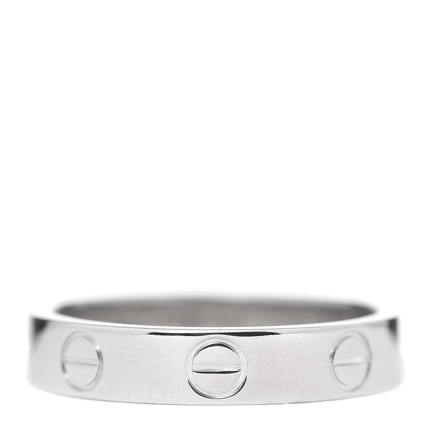18K White Gold 3.5mm LOVE Wedding Band Ring 49 4.75