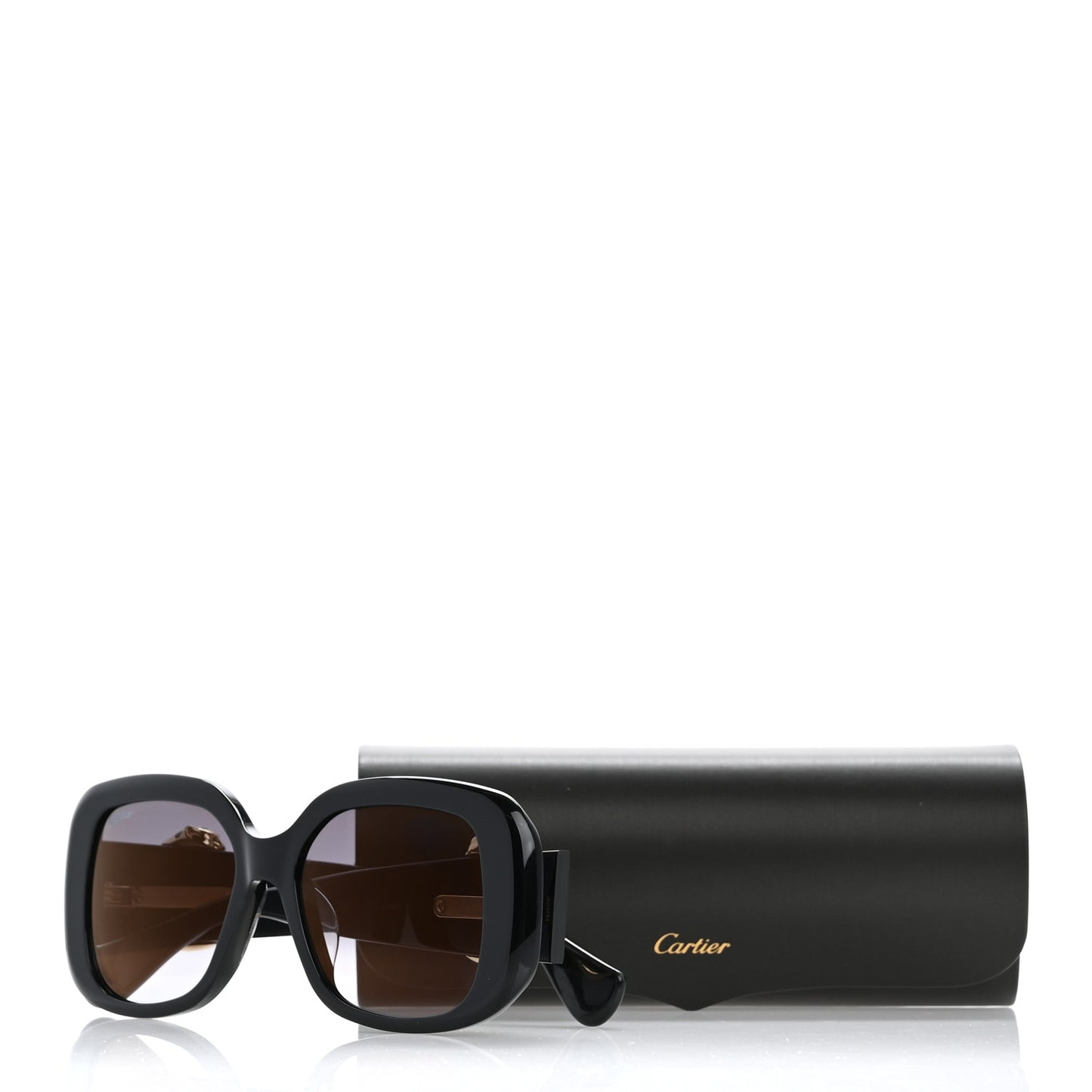 Acetate Panthere Square Sunglasses Black