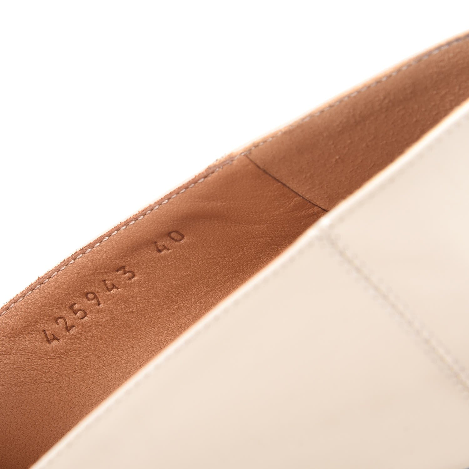 Gucci Calfskin Web Pearl Embellished Peyton Loafer Pumps 40 Ivory 11 of 12