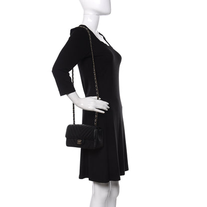 Chanel Lambskin Chevron Quilted Mini Rectangular Flap Black 2 of 11