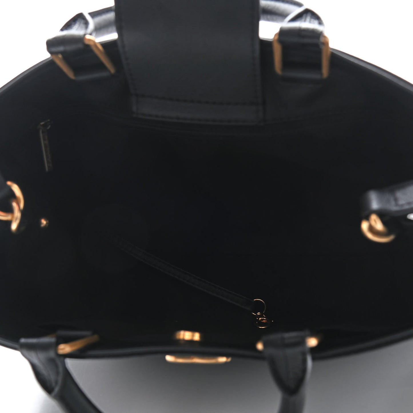 Bullskin Stitched Bi-Color Medium Shopping Tote Black