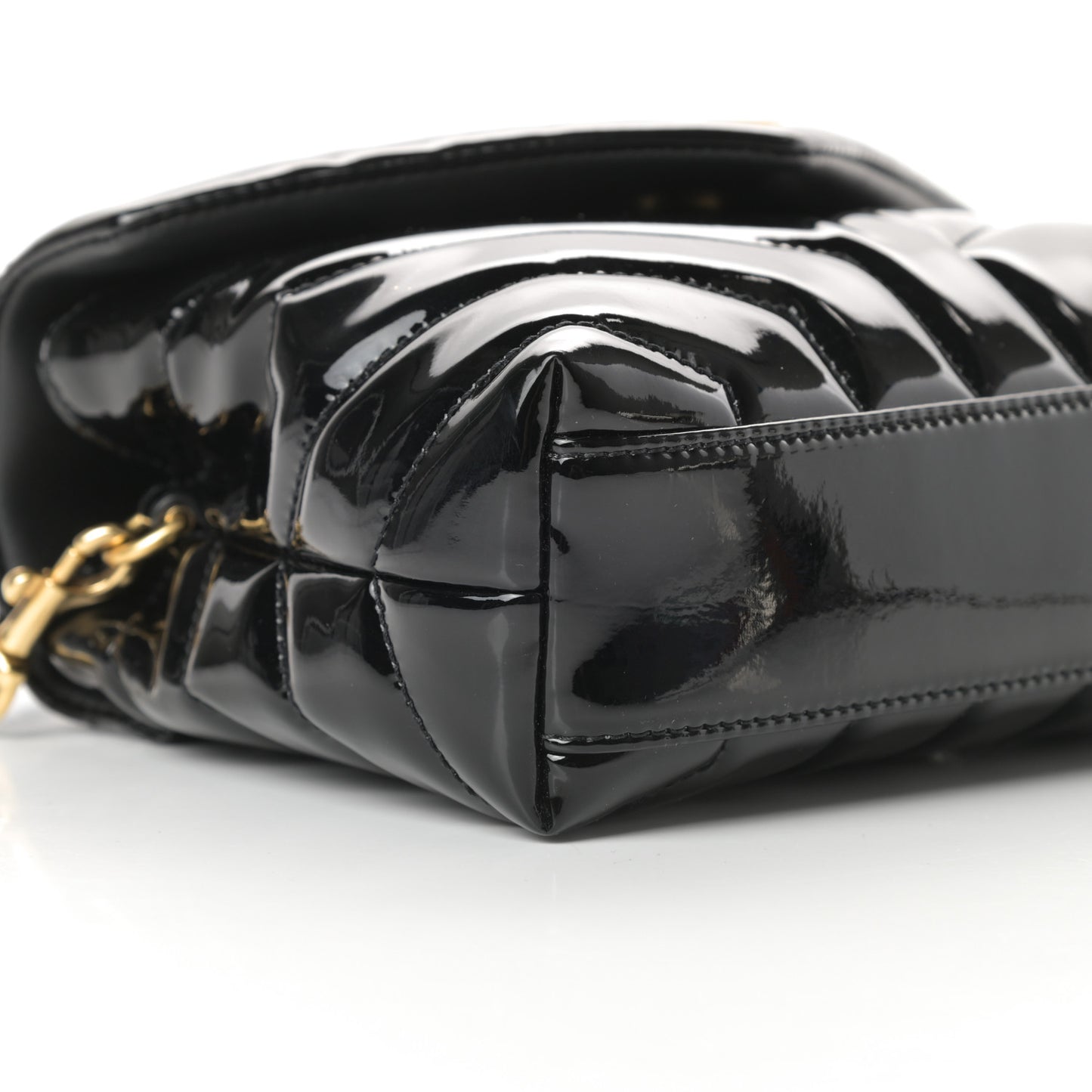 Patent Y Quilted Monogram Toy Loulou Crossbody Bag Black