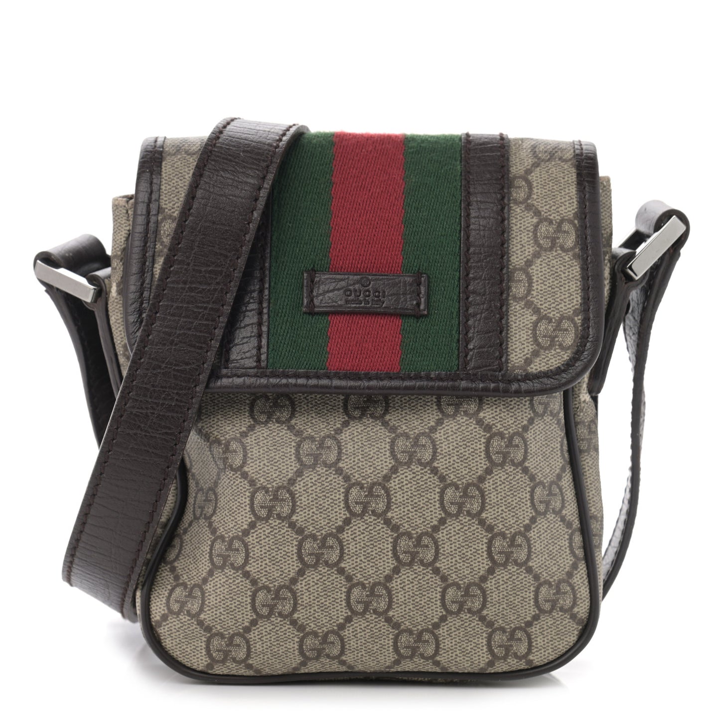 GG Plus Monogram Web Small Flap Messenger Bag