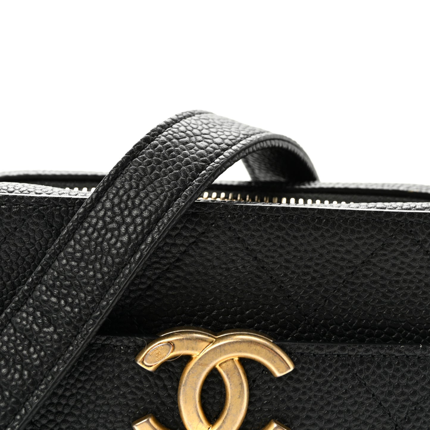 Caviar Quilted Waist Bag Black