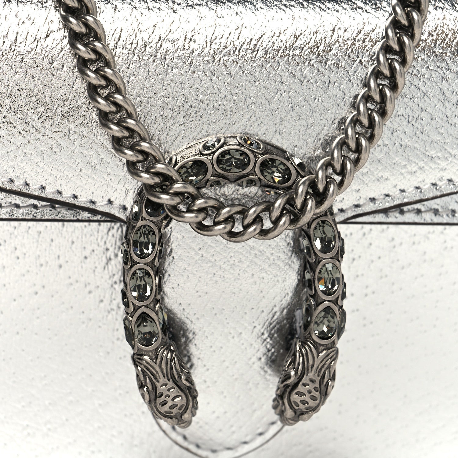 Gucci Metallic Calfskin Super Mini Dionysus Shoulder Bag Silver 8 of 11