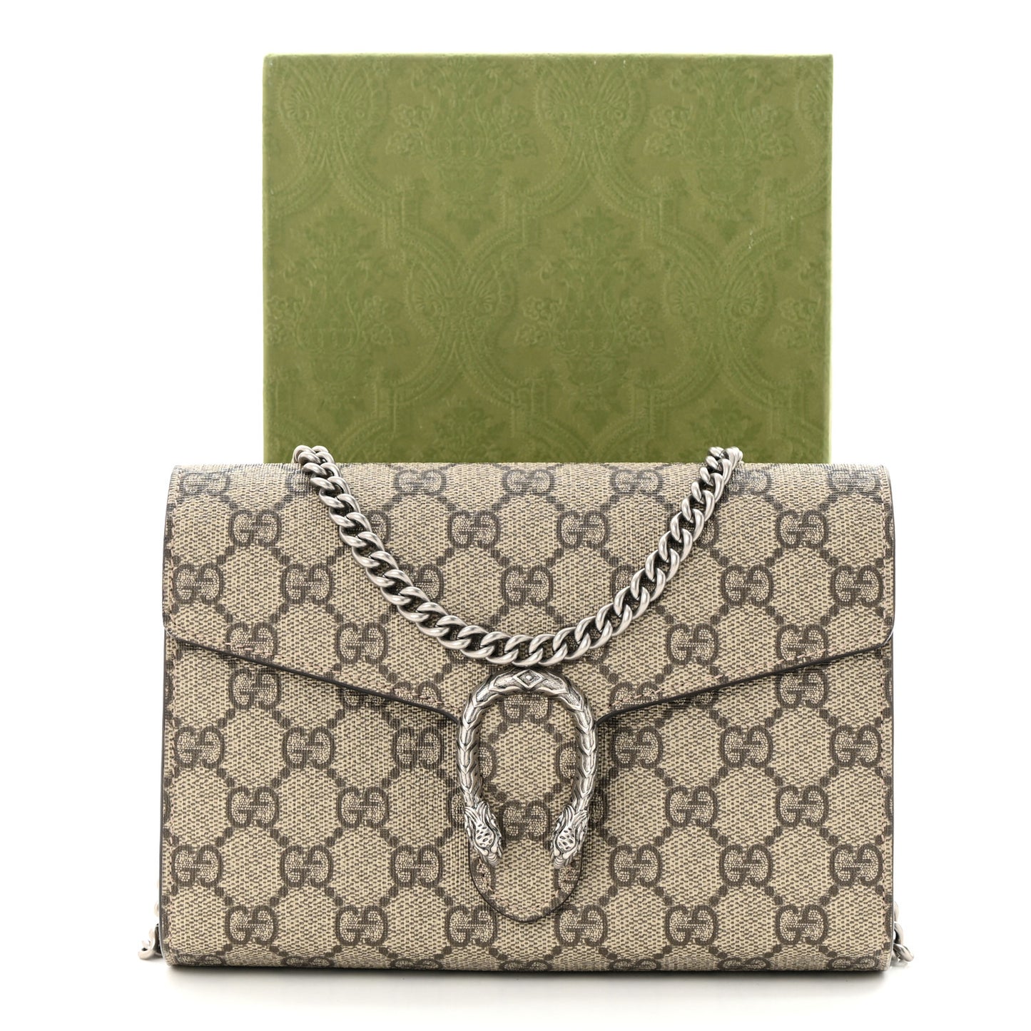Calfskin GG Matelasse Chain Wallet Beige Taupe
