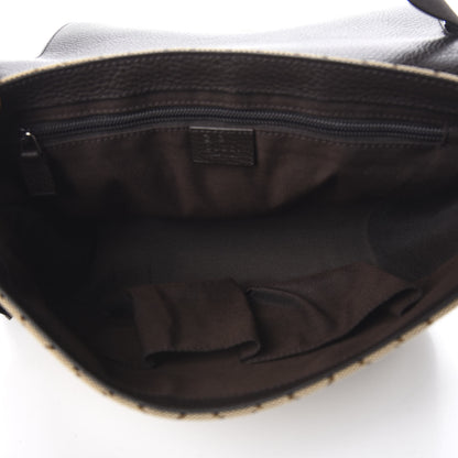 Gucci Monogram Flap Messenger Bag Beige Dark Brown 5 of 10