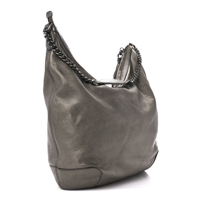 Gucci Metallic Pebbled Calfskin Medium Soho Chain Hobo Sasso 3 of 11