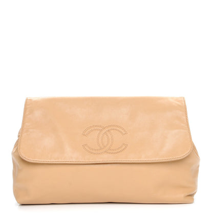 Chanel Lambskin CC Flap Clutch Beige 1 of 11
