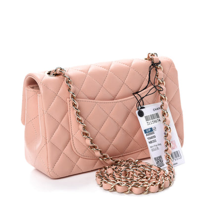 Chanel Lambskin Quilted Mini Rectangular Flap Light Pink 3 of 10