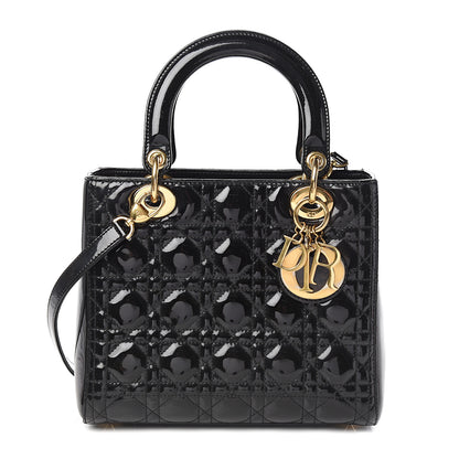 Christian Dior Patent Cannage Medium Lady Dior Black 1 of 9