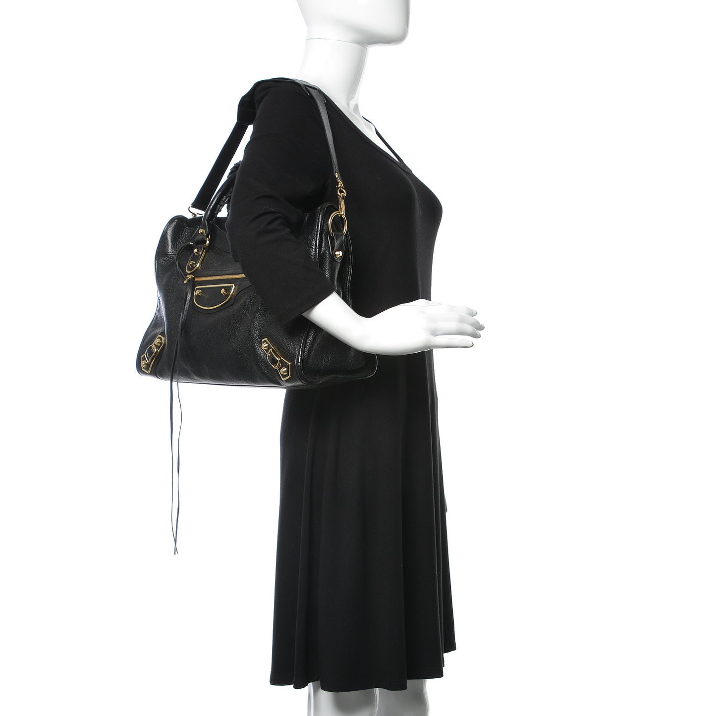 Chevre Gold Metallic Edge Hardware City Black