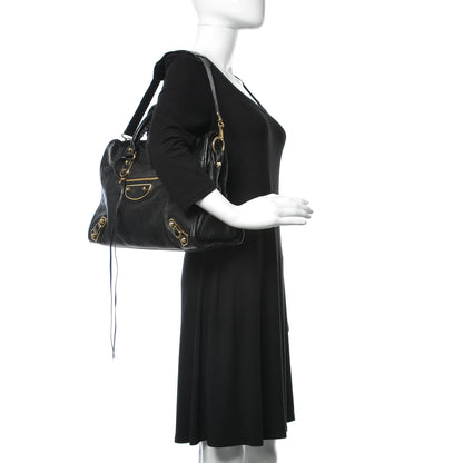 Balenciaga Chevre Gold Metallic Edge Hardware City Black 2 of 10