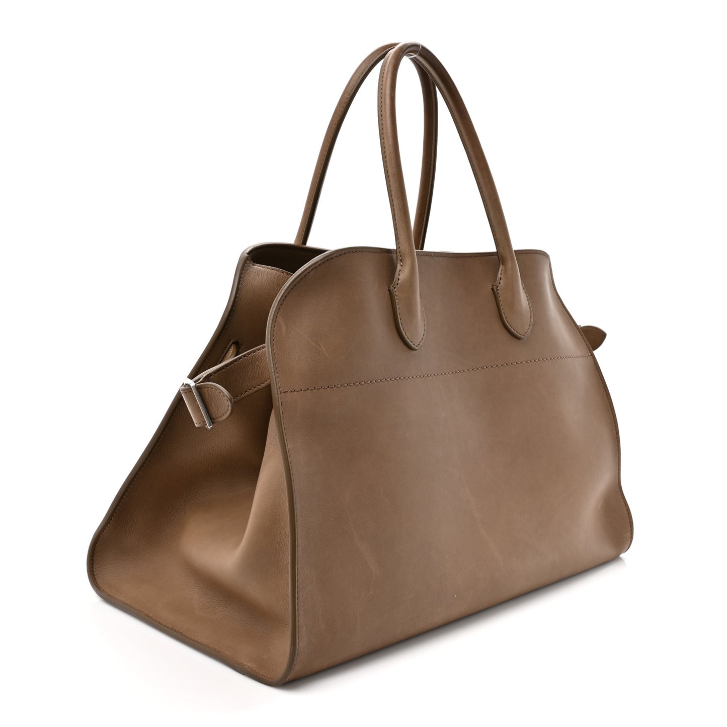 Polished Saddle Calfskin Soft Margaux 15 Mouse Grey