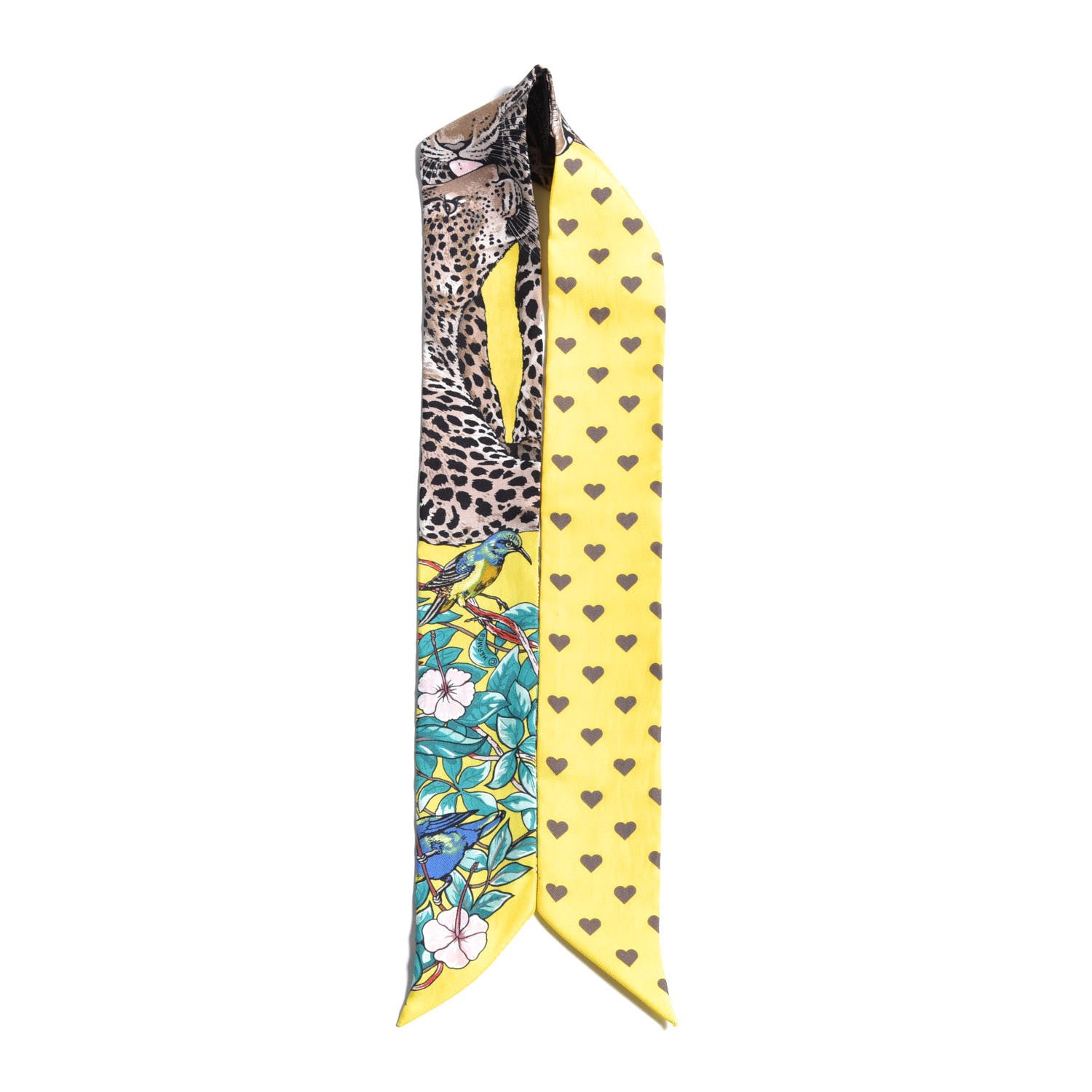 Hermes Silk Jungle Love Love Twilly Jaune Vif Canard 3 of 7