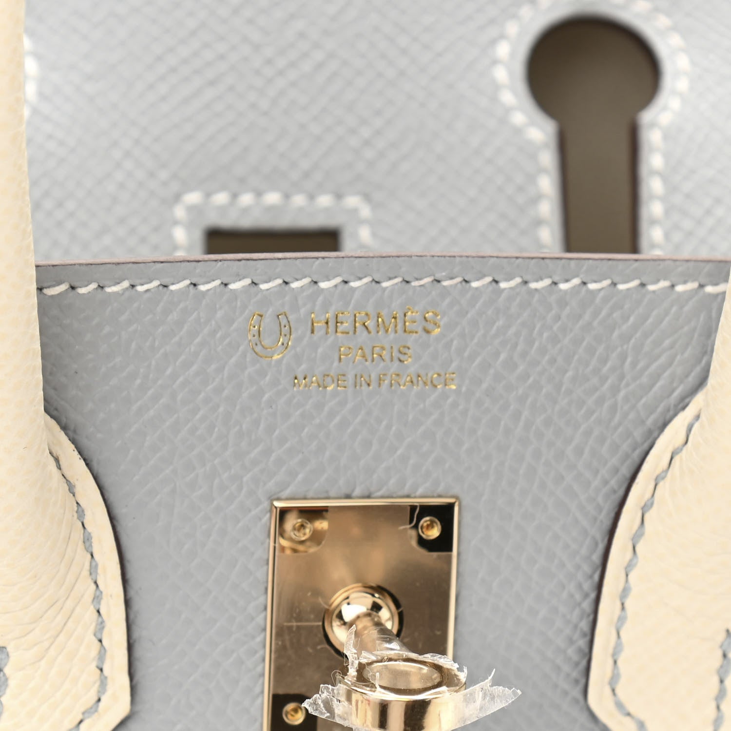 Hermes Epsom Horseshoe Birkin Sellier 25 Bleu Glacier Nata 6 of 11