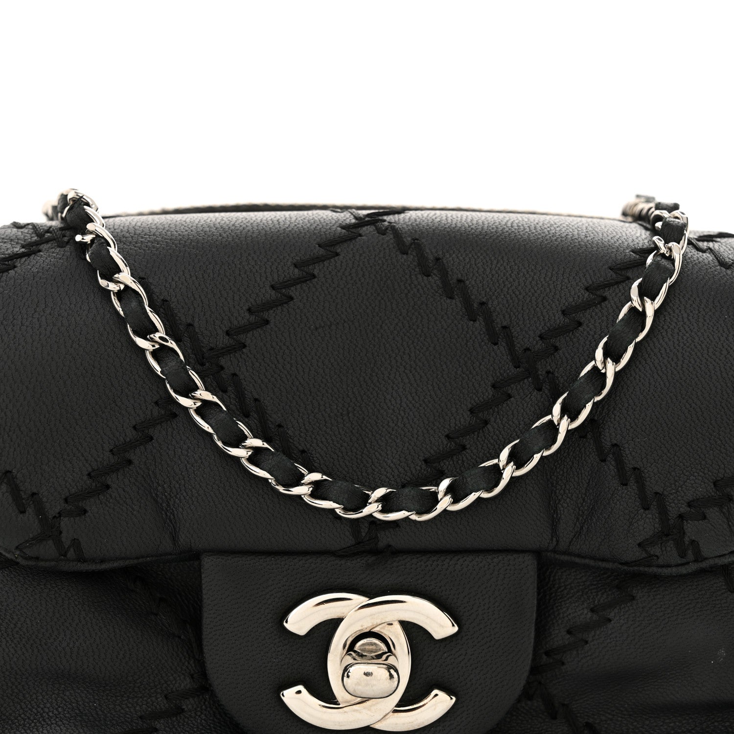 Chanel Lambskin Stitched New Mini Flap Black 8 of 13