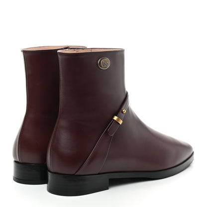 Gucci Calfskin Womens GG Ankle Boots 36.5 Vintage Bordeaux 4 of 10