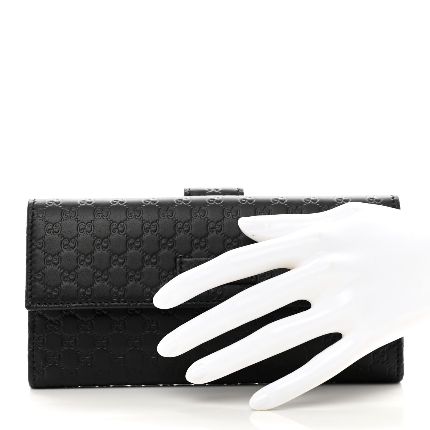 Microguccissima Continental Flap Wallet Black