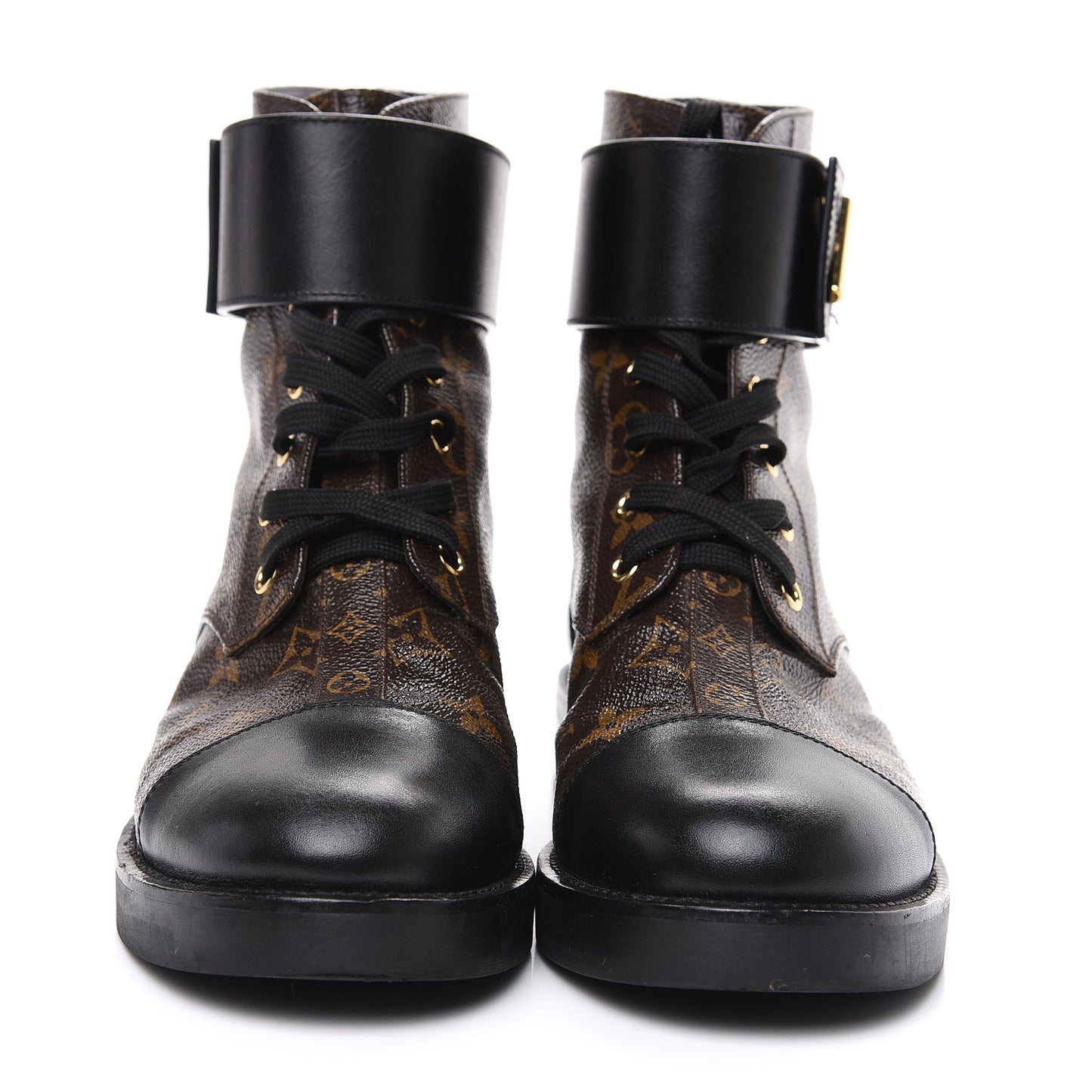 Calfskin Monogram Wonderland Flat Ranger Boots 39 Black