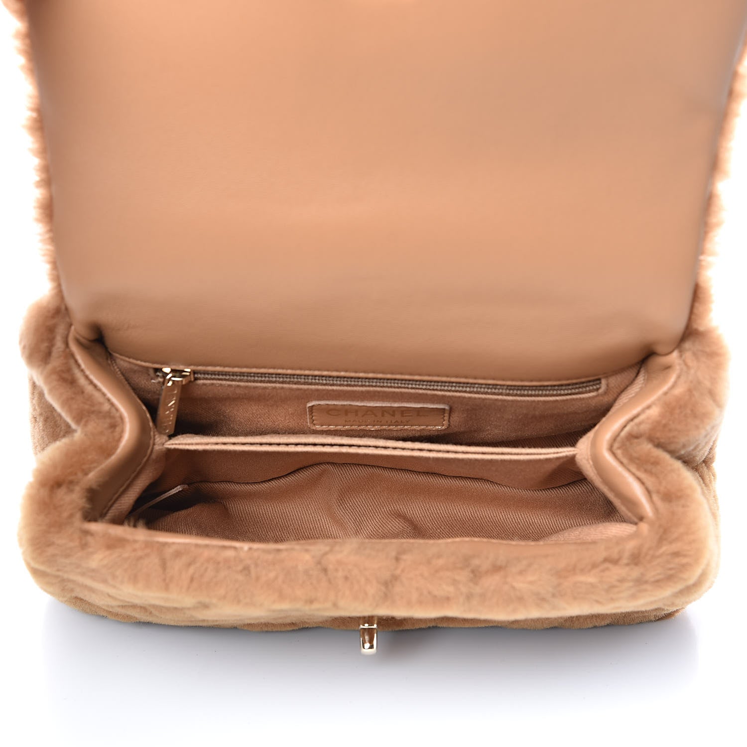 Chanel Shearling Lambskin Coco Handle Flap Dark Beige 5 of 10