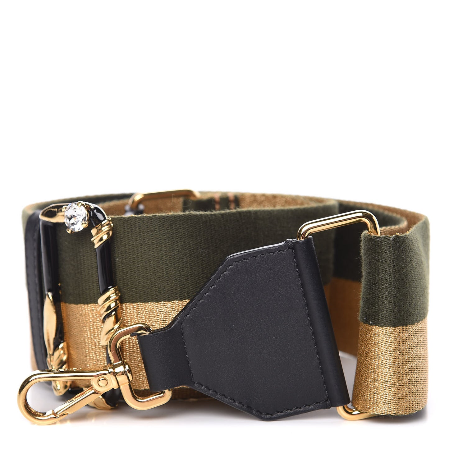 Ribbon Lurex Vitello Century Bi-Color Lines Adjustable Strap You Equatore Gold Lurex Black