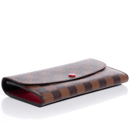 Louis Vuitton Damier Ebene Emilie Wallet Red 4 of 8