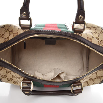 Gucci Monogram Vintage Web Medium Boston Dark Brown 5 of 11