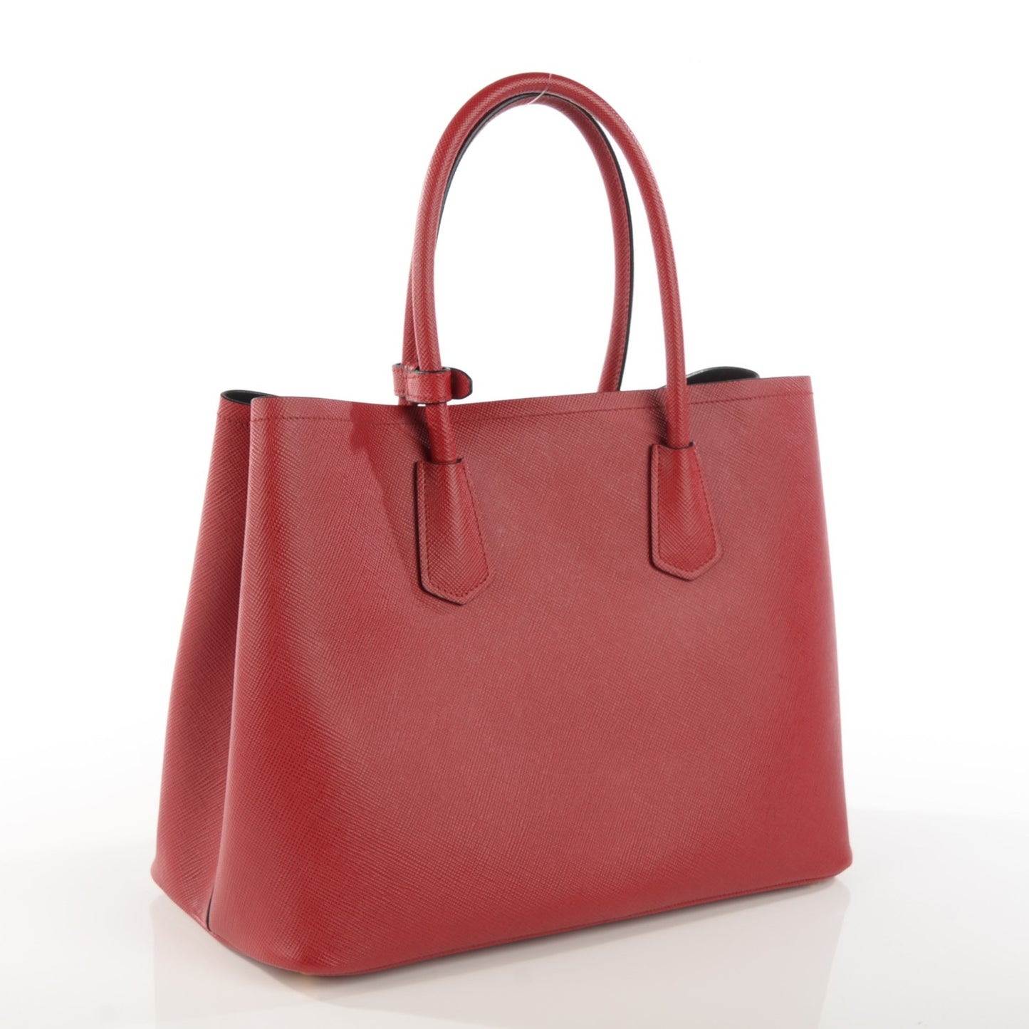 Saffiano Cuir Medium Double Bag Rosso