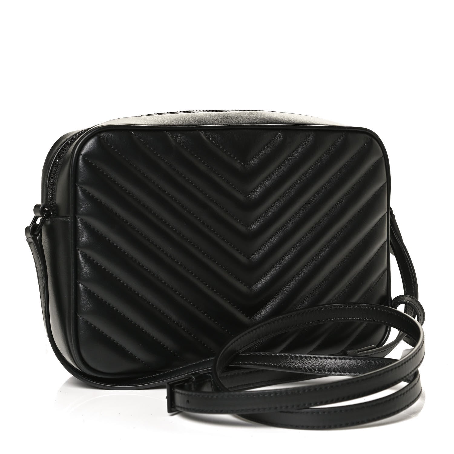 Saint Laurent Calfskin Matelasse Monogram Lou Camera Bag Black 3 of 11