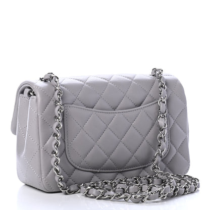 Chanel Lambskin Quilted Mini Rectangular Flap Grey 2 of 4