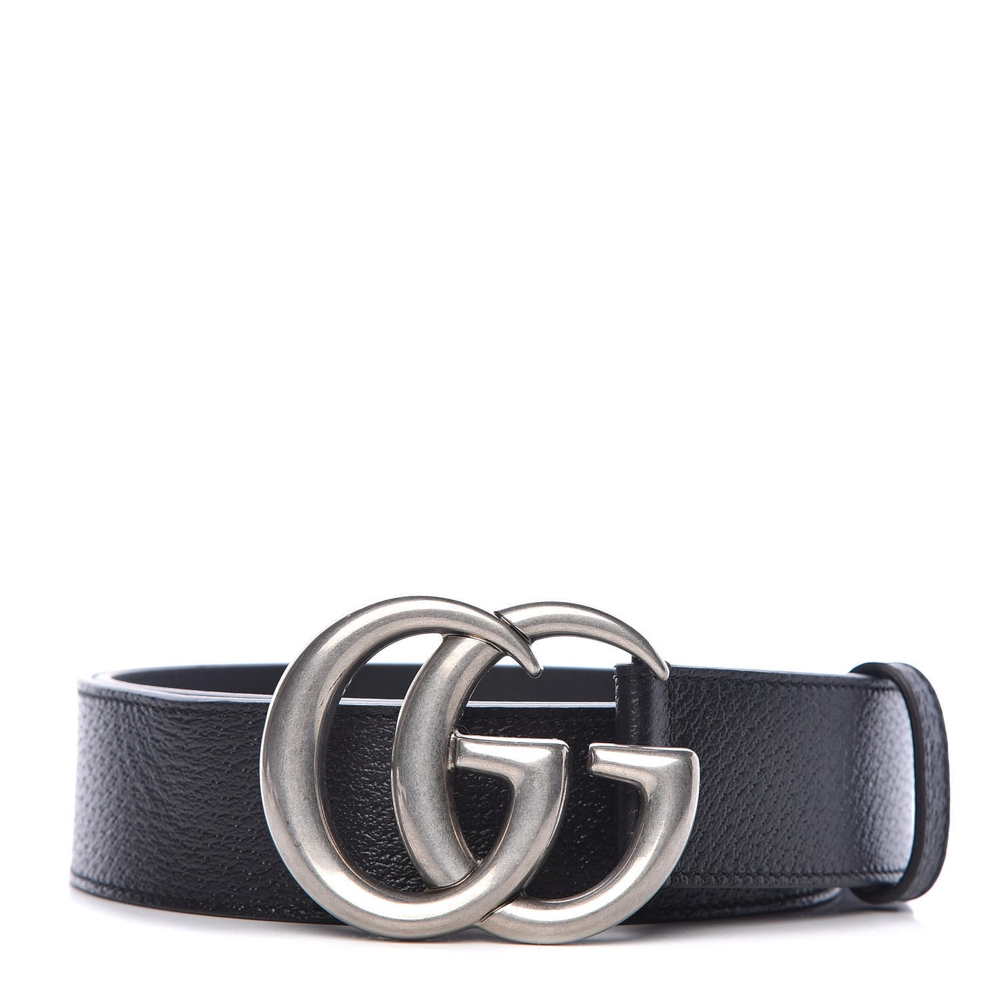 Textured Dollar Calfskin Nickel Double G 40mm Belt 90 36 Black