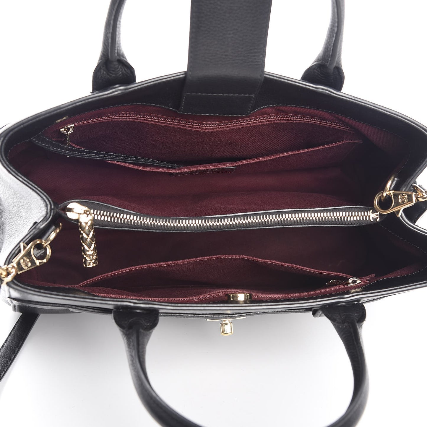 Grained Calfskin Small Neo Executive Shopper Tote Black