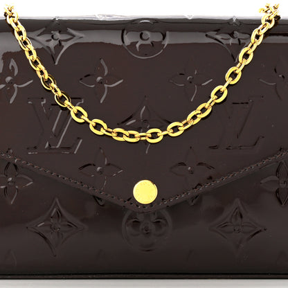 Louis Vuitton Vernis Pochette Felicie Chain Wallet Amarante 9 of 11