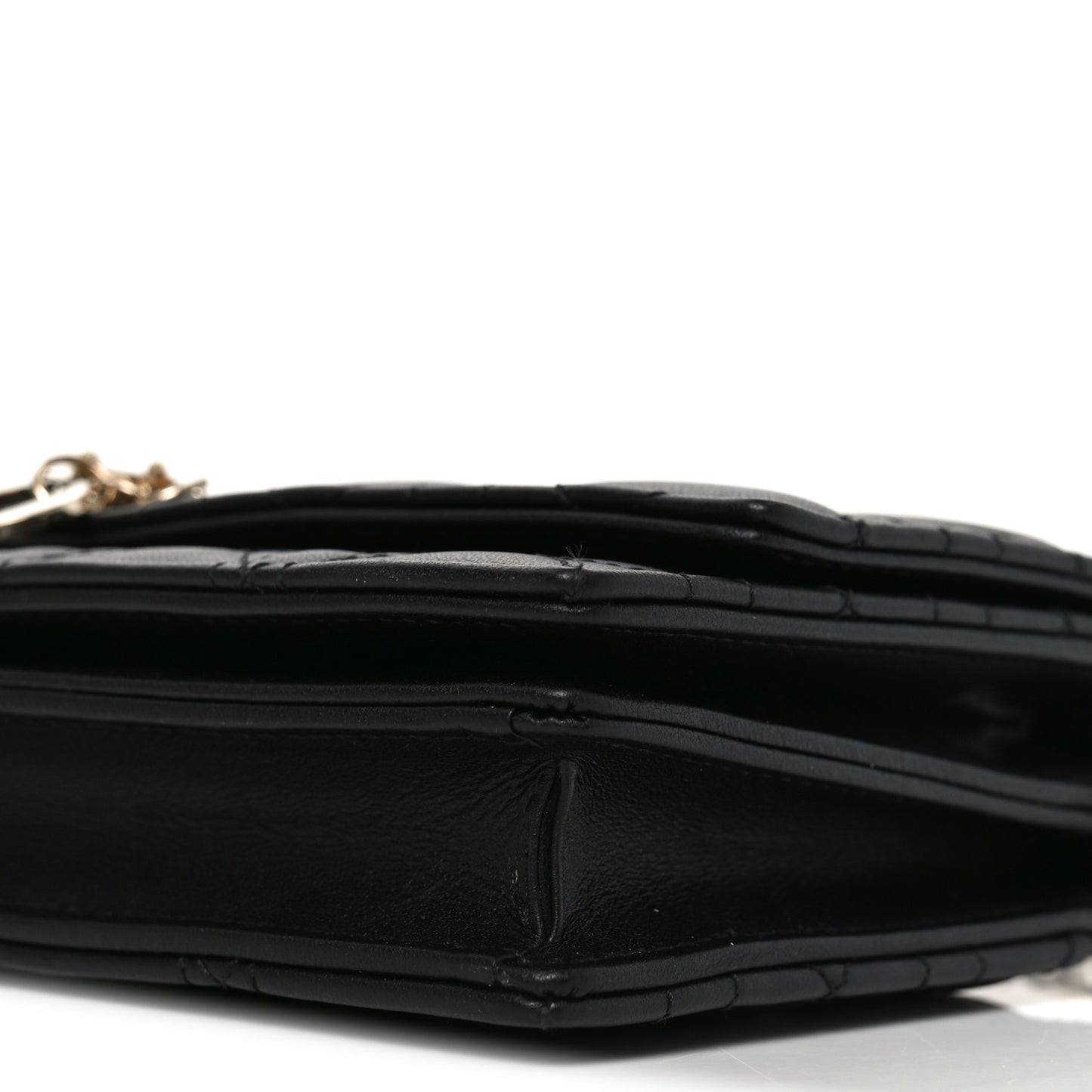 Lambskin Cannage Lady Dior Phone Pouch Black