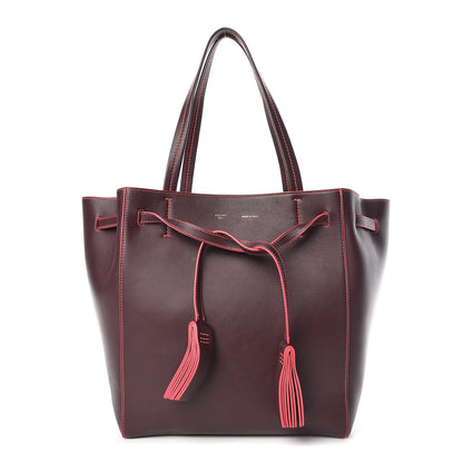 Celine Smooth Calfskin Medium Belt Cabas Phantom Burgundy Pink 1 of 9