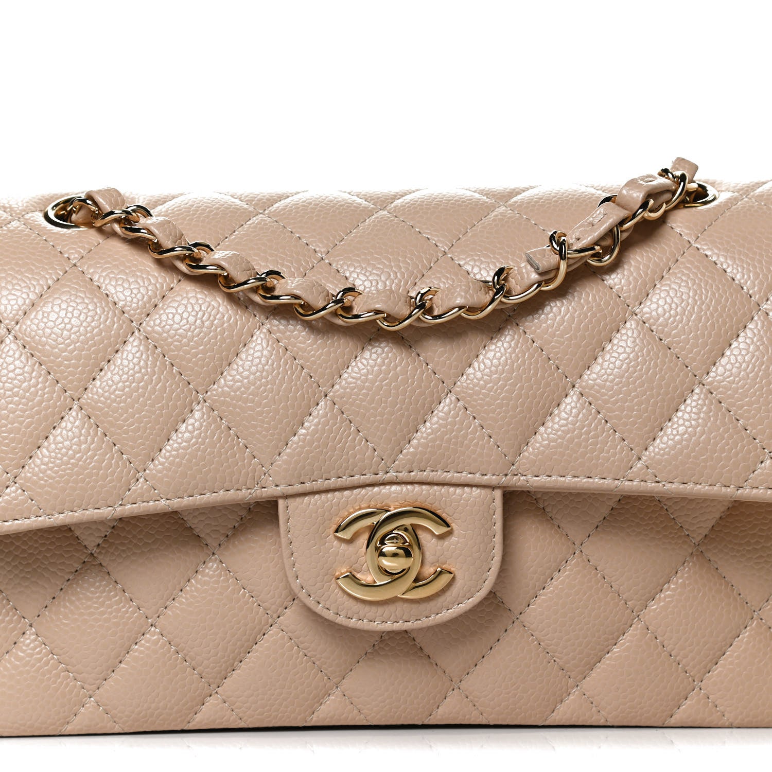 Chanel Caviar Quilted Small Double Flap Beige 7 of 11