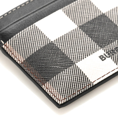 Burberry Calfskin Check Card Holder Black White 7 of 8