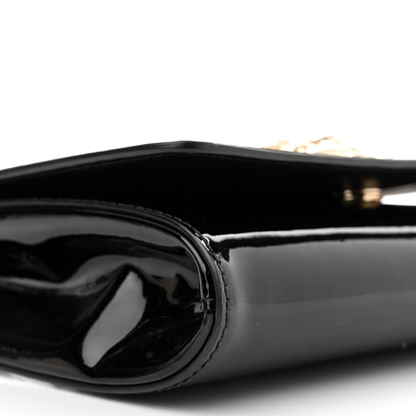 Patent Palazzo Medusa Chain Evening Bag Black