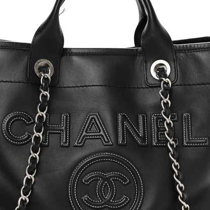 Chanel Calfskin Medium Deauville Tote Black 9 of 12