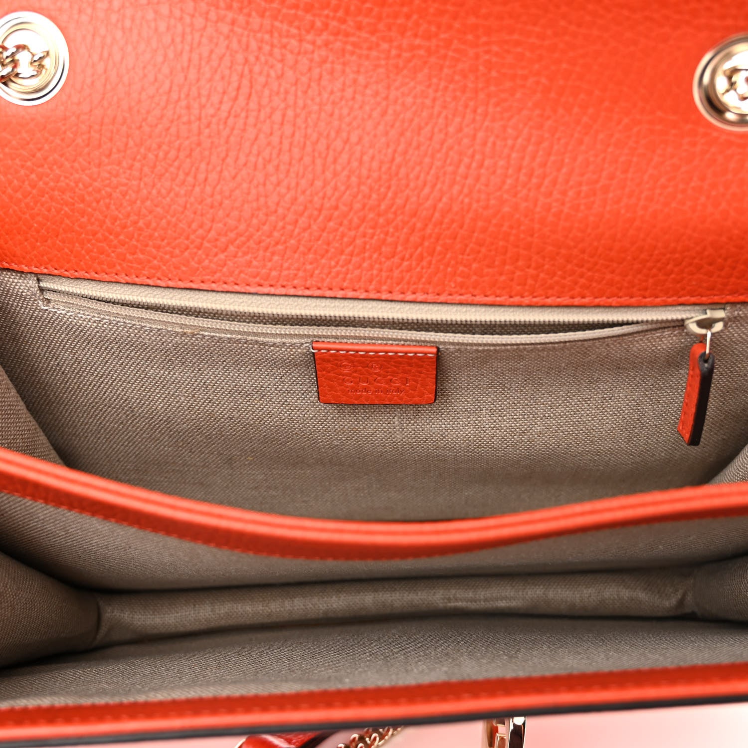 Gucci Dollar Calfskin Interlocking G Shoulder Bag Sun Orange 6 of 9