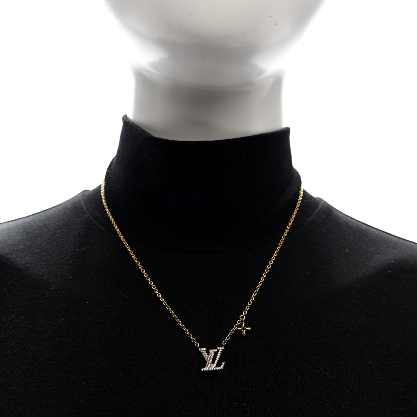 Metal Crystal LV Iconic Necklace Gold