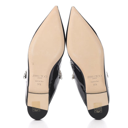 Jimmy Choo Patent Calfskin Bing 100 Mules 38.5 Black 5 of 9